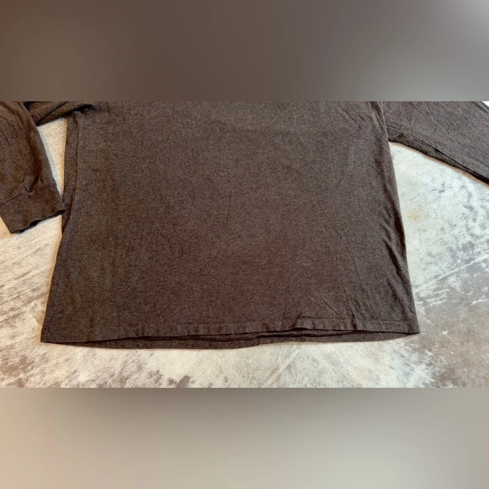 POLO RALPH LAUREN Men’s Heather Brown Custom Fit Long Sleeve Tee T-Shirt - Picture 5 of 16